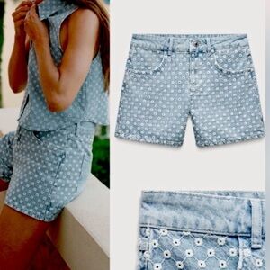 NWT ZARA VACATION EMBROIDERED SHORT Floral  SiZE USA 6 (EUR )28 
🚨PRICE FIRM